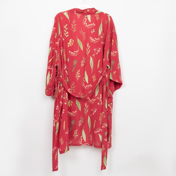 Uncommon Goods Floral Kimono Duster Open‎ Front Lightweight Red M/L - Picture 4 of 11